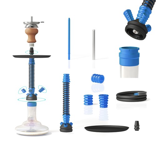 Rman shisha set blau 66cm - blau,